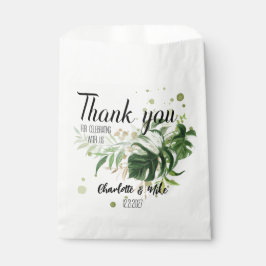 Custom Green Tropical Wedding Vielen Dank für Ihr  Geschenktütchen
