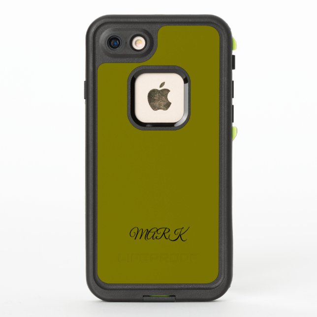 Custom Green-Yellow Phone Case with Personalized N (Rückseite)