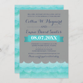 Custom Grey at Sea Nautical Wedding Einladungen