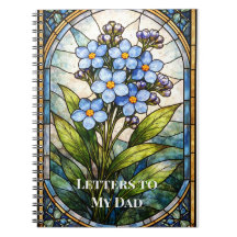Custom Grief Journal Forget Me Not Stained Glass 