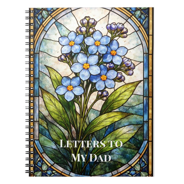 Custom Grief Journal Forget Me Not Stained Glass  Notizblock (Vorderseite)