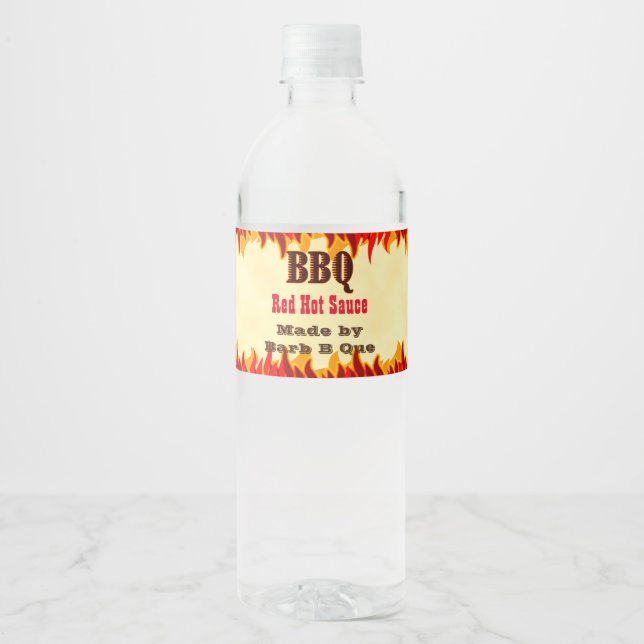 Custom GRILLEN Hot Sauce Label mit Red Flames (Vorderseite)