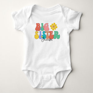 Custom Groovy Big Sister Pregnancy Ankündigung Baby Strampler