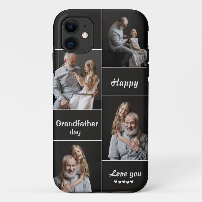 Custom Großeltern Day Fotos iPhone Case (Rückseite)