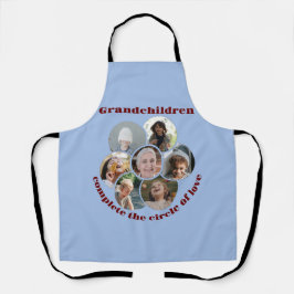 Custom Großmutter/Kinder 7 Circle Foto Collage Schürze