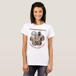 Custom Großmutter/Kinder 7 Circle Foto Collage T-Shirt