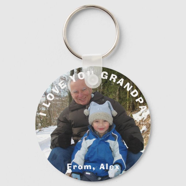 Custom Großvater Schlüsselanhänger, ich Liebe Sie  Schlüsselanhänger (Vorderseite)