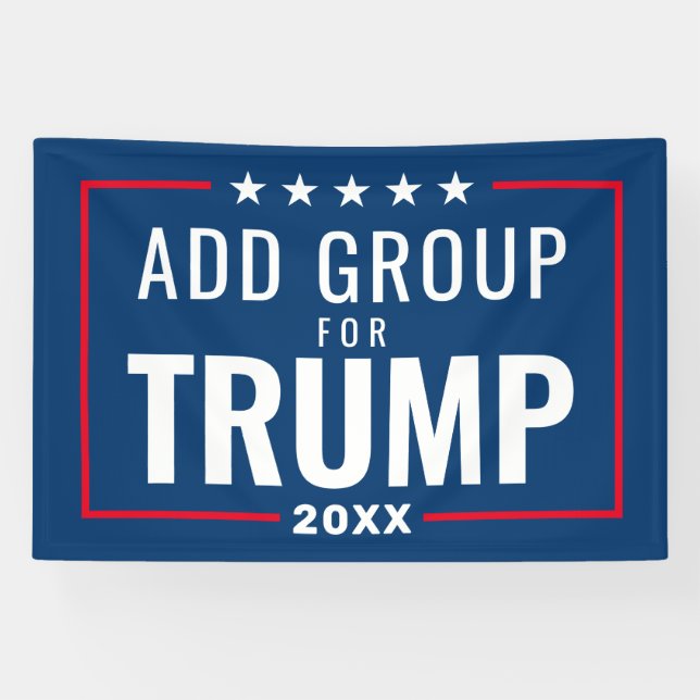 Custom Group for Trump 2024 - Red white blue Banner (Horizontal)
