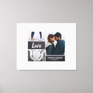 Custom Guest Signature Foto Collage Wedding Sign Leinwanddruck