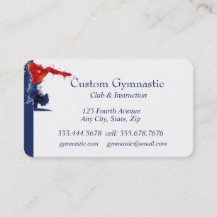 Custom Gymnastic Club Instructor Business Card Visitenkarte