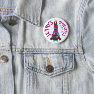 Custom Gymnastics Academy Gym Gymnast Tumbling Button
