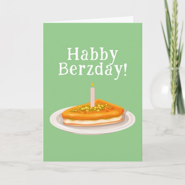 Custom Habby Berzday Knafeh Funny Arab Card Dankeskarte (Vorderseite)