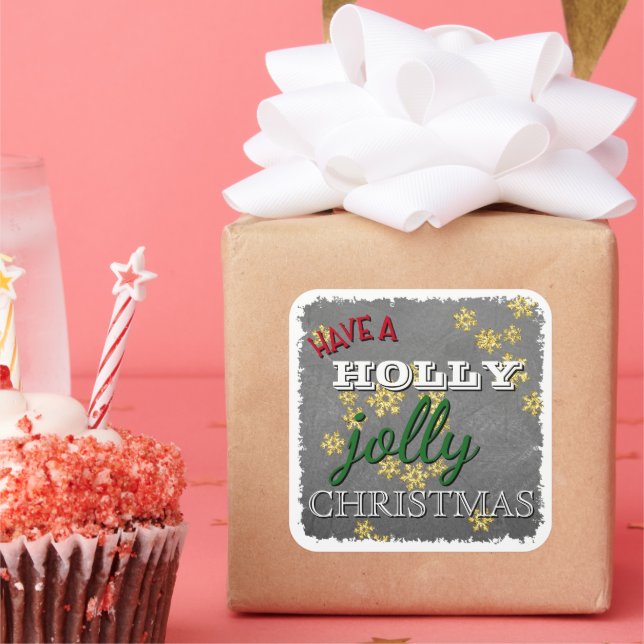 Custom haben eine heilige Jolly Weihnachten auf Bl Quadratischer Aufkleber (Party)
