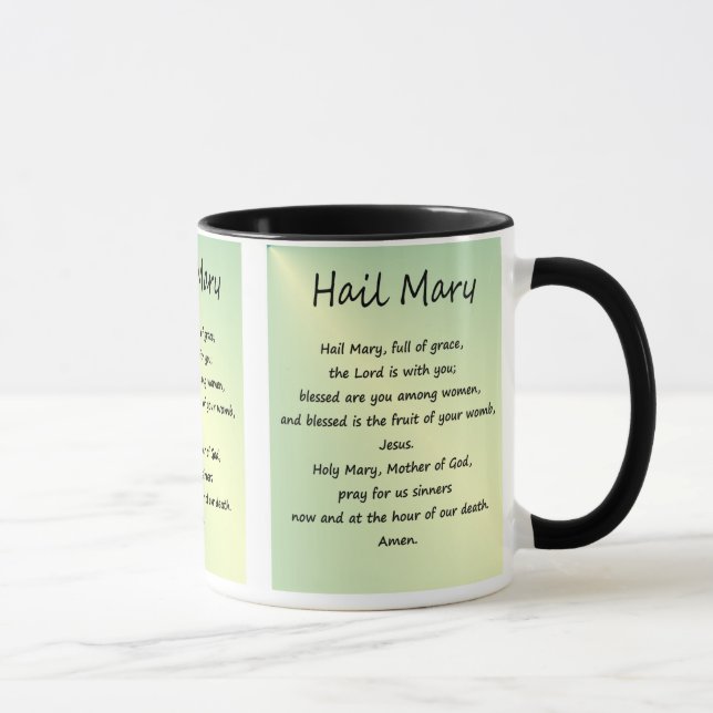 Custom Hail Mary Gebet-Tasse Tasse (Rechts)