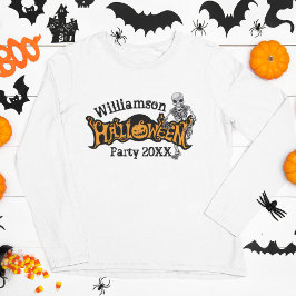 Custom Halloween Annual Party Skelett Long Sleeve T-Shirt
