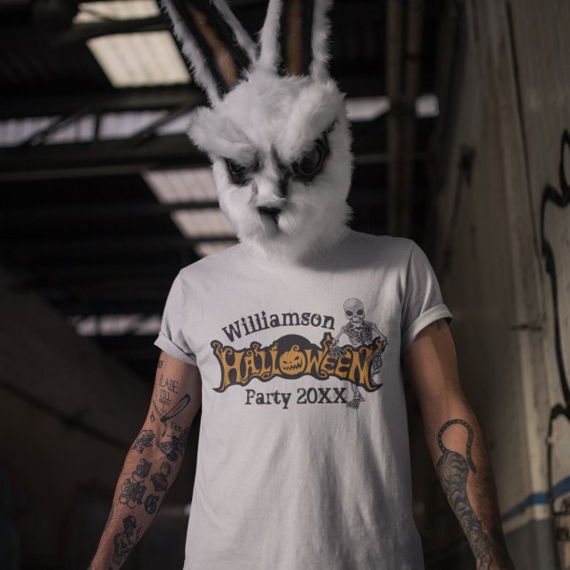 Custom Halloween Annual Party Skelett T-Shirt (Von Creator hochgeladen)