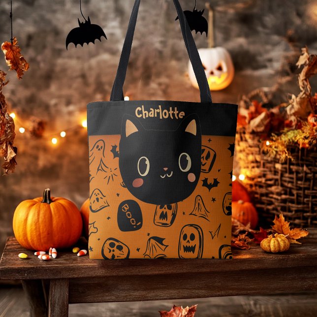 Custom Halloween Black Cat Tasche (Von Creator hochgeladen)