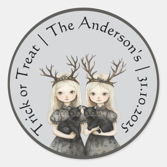 Custom Halloween Creepy Child Sticker (Vorderseite)