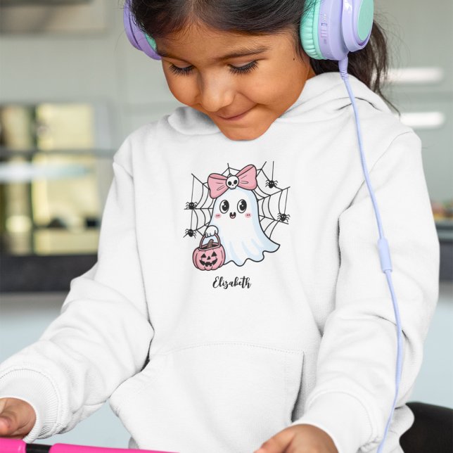 Custom Halloween Niedlich Ghost Girls Sweatshirt o T-Shirt (Von Creator hochgeladen)