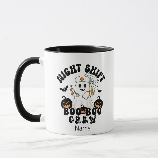 Custom Halloween Nurse - BOO-Crew Tasse (Links)
