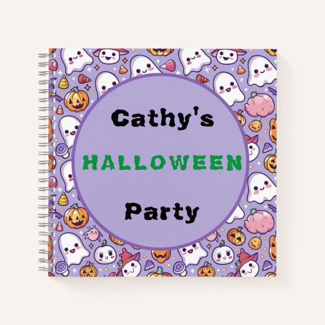 Custom Halloween-Party Ghosts & Pumpkins Notebook Notizbuch (Vorderseite)