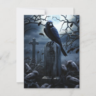 Custom Halloween-Party Gothic Raven Graveyard Postkarte