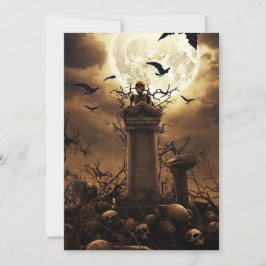 Custom Halloween-Party Gothic Skelett Friedhof Einladung