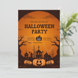 Custom Halloween Party Invitation Card Pumpkin  Einladung