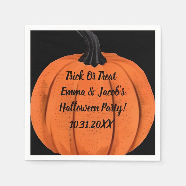 Custom Halloween Pumpkin Design Party Serviette (Vorderseite)