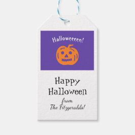 Custom Halloween Pumpkin Lila Orange White Geschenkanhänger
