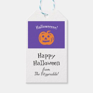 Custom Halloween Pumpkin Lila Orange White Geschenkanhänger
