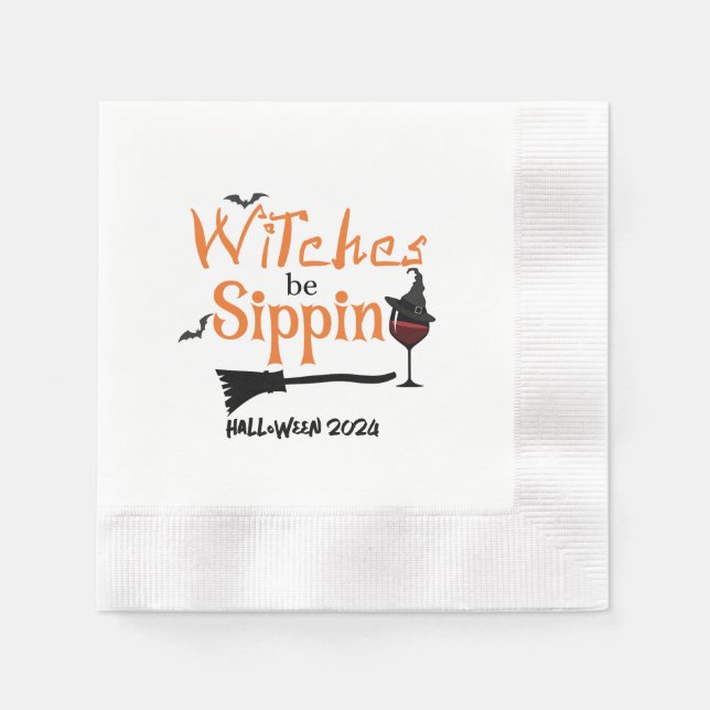 Custom Halloween Themed Cocktail Paper Napkin Serviette (Vorderseite)