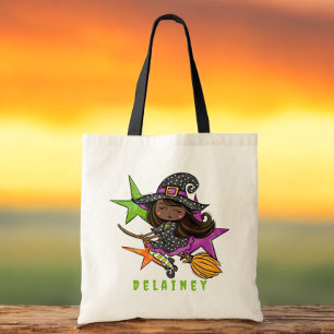 Custom Halloween Trick oder Treat Hexen Black Star Tragetasche