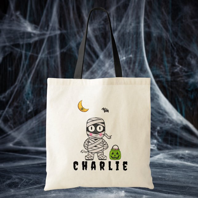 Custom Halloween Trick oder Treat Mummy Bat Spider Tragetasche (Von Creator hochgeladen)