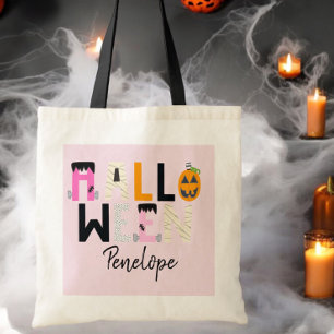 Custom Halloween Trick oder Treat Pink Mummy Pumpk Tragetasche