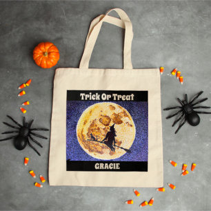 Custom Halloween Trick oder Treat Witte Tote Bag Tragetasche