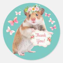Custom Hamster/Mouse Vielen Dank Runder Aufkleber