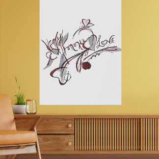  custom hand-drawn calligraphy art poster