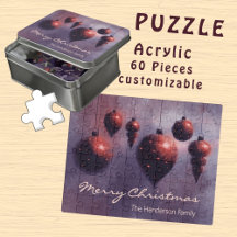 Custom Hanging Christmas Baubles Red Acryl