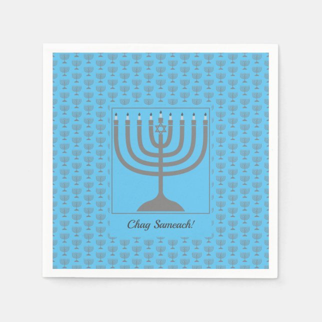 Custom Hanukkah | MENORAH Paper Serviette (Vorderseite)