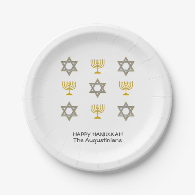 Custom Hanukkah Pappteller (Vorderseite)