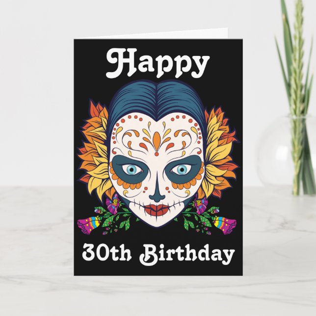 Custom Happy 30. Geburtstag Zuckerkarte Karte (Vorderseite)