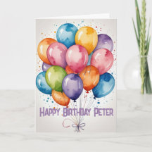 Custom Happy Birthday Ballons WATERCOLOR