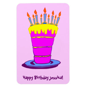 Custom Happy Birthday Gigant Cake Art Magnet