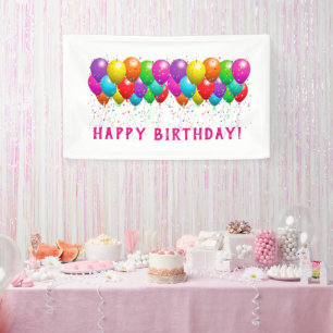 Custom Happy Birthday mit Balloons Banner