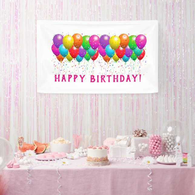 Custom Happy Birthday mit Balloons Banner (Party)