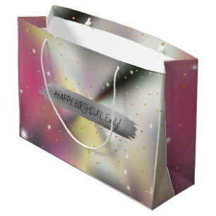 Custom Happy Birthday Personalisiert Feminine Girl Große Geschenktüte