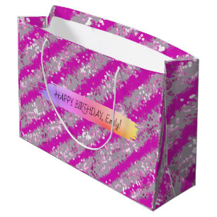 Custom Happy Birthday Personalisiert Feminine Girl Große Geschenktüte