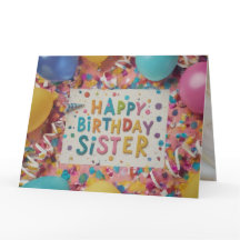 Custom Happy Birthday Sister Grußkarte
