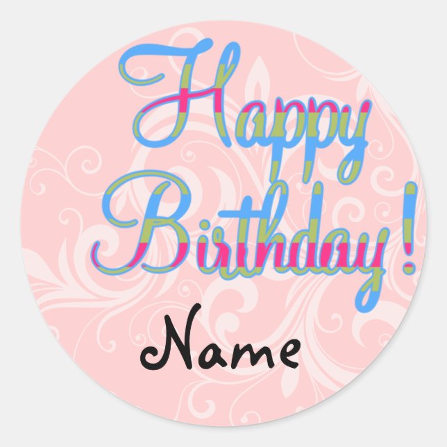 Custom Happy Birthday Stickers (Vorderseite)